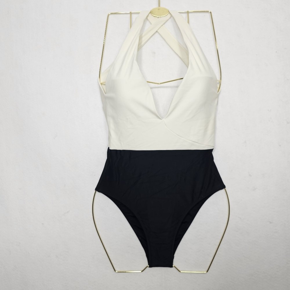 Summersalt Color Blocked Deep Dive Open Back Swim… - image 1